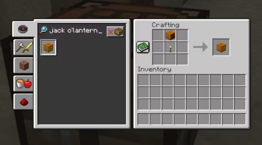 Minecraft Jack-o-Lantern Recipe